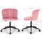 Costway Velvet Home Office Leisure Vanity Chair Armless Adjustable Swivel Pink\Blue